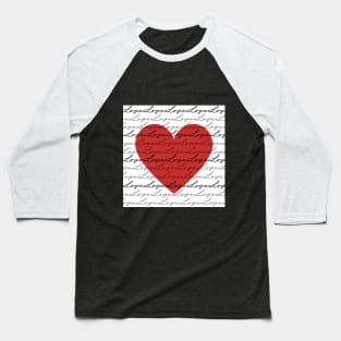 Love Letter 3D printed on Red Heart Baseball T-Shirt